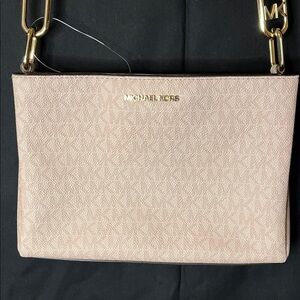 Michael Kors Blush Pink Crossbody with Gold-Tone Chain
